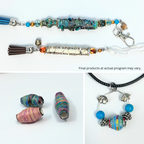 Photos featuring handmade paper beads