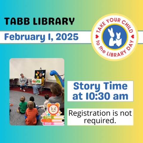 Take your Child Tabb Story Time with image of story time