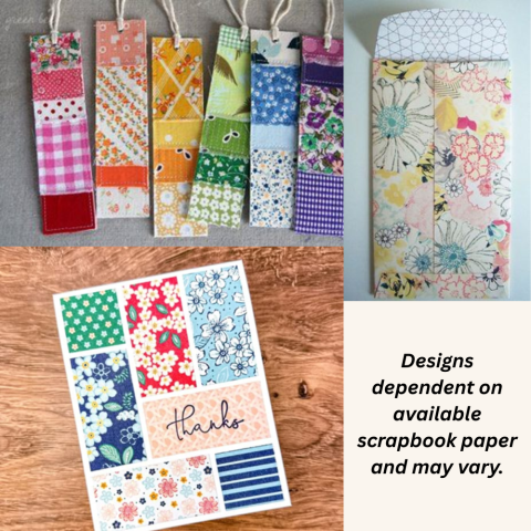 Examples of possible upcycled scrapbook paper crafts