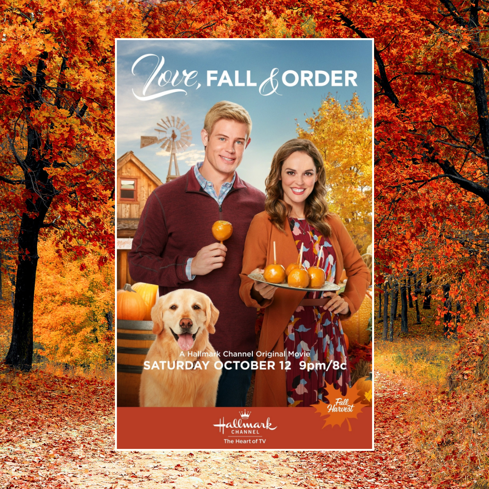 Love, Fall, and Order dvd movie cover on fall background