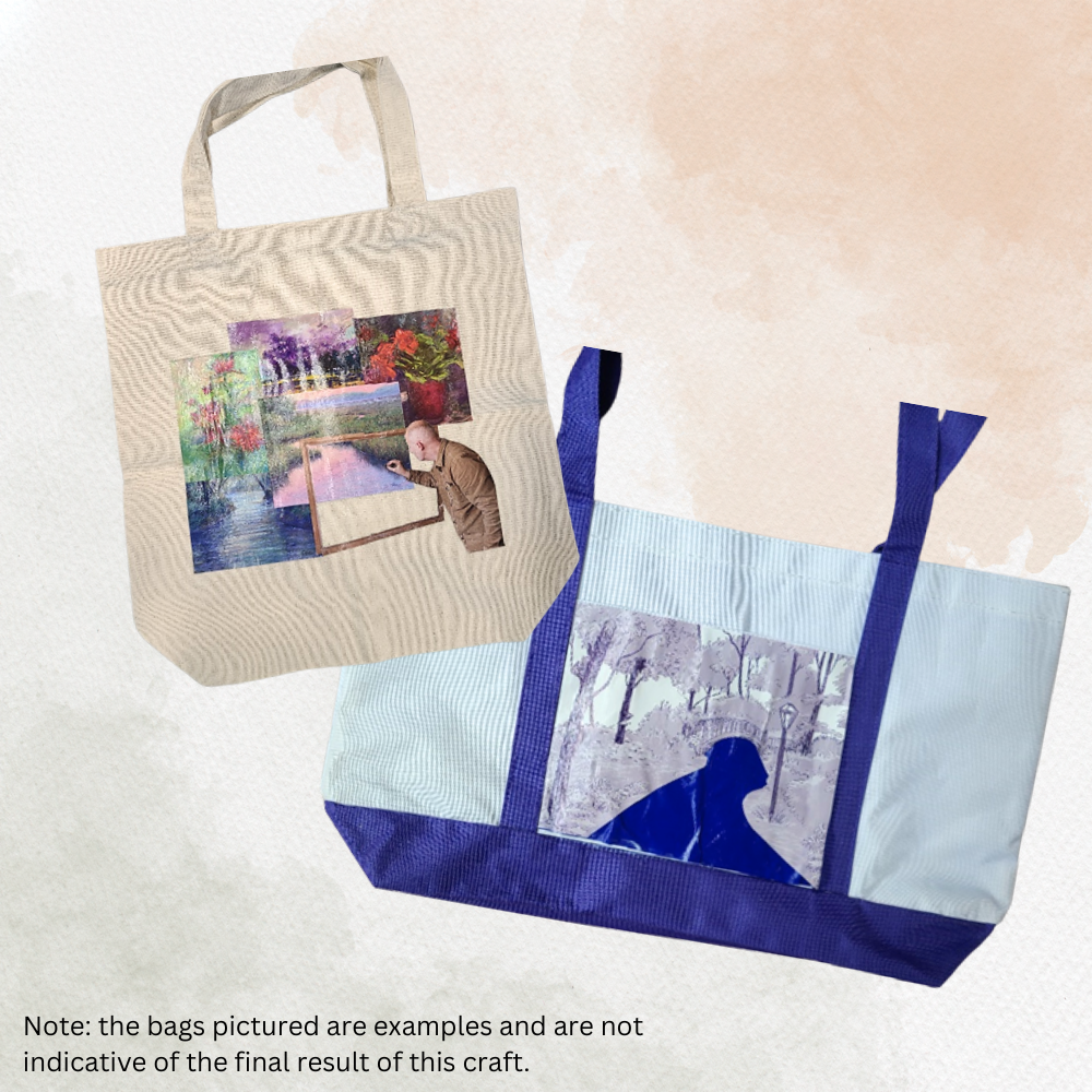 Photographs of two tote bags