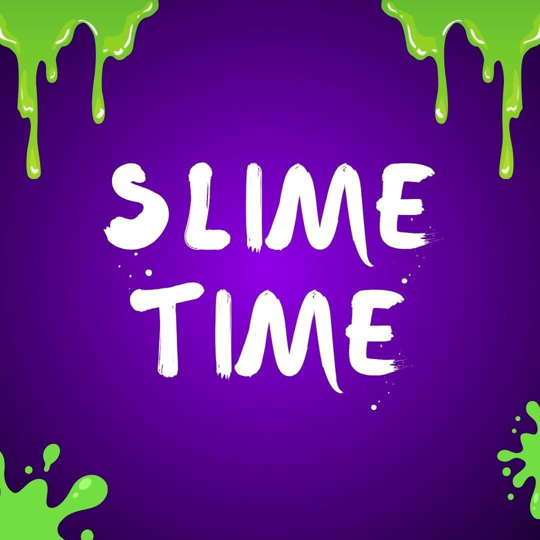 purple background with green slime. 
